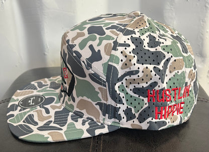 Zapped “Osprey” 7 Panel Perforated Cap- JUNGLE CAMO- BLACK LOGO w/ BOLD style