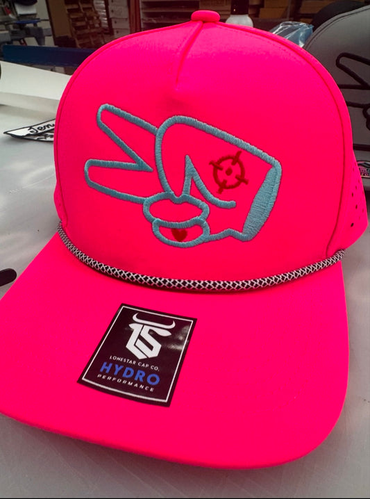 LS Hydro Cap- HOT PINK- BLUE LOGO w/ BOLD style