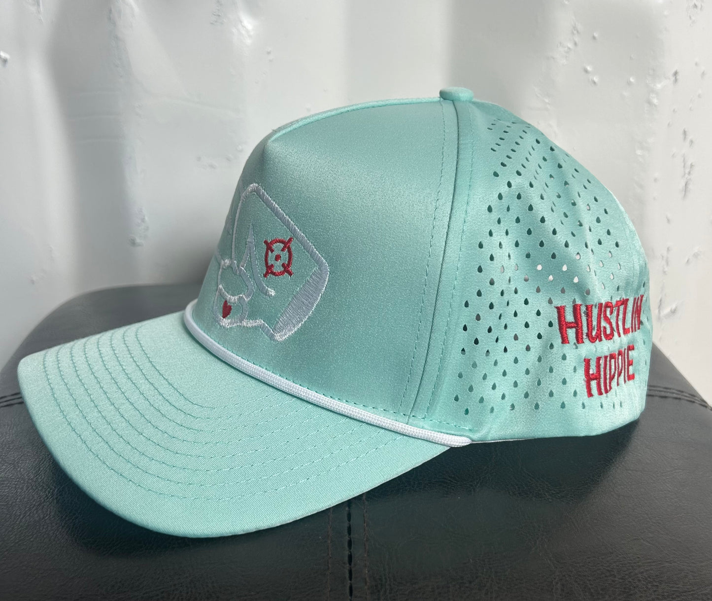 PL Series Hydro Cap-TEAL- WHITE LOGO w/ BOLD style + Rope