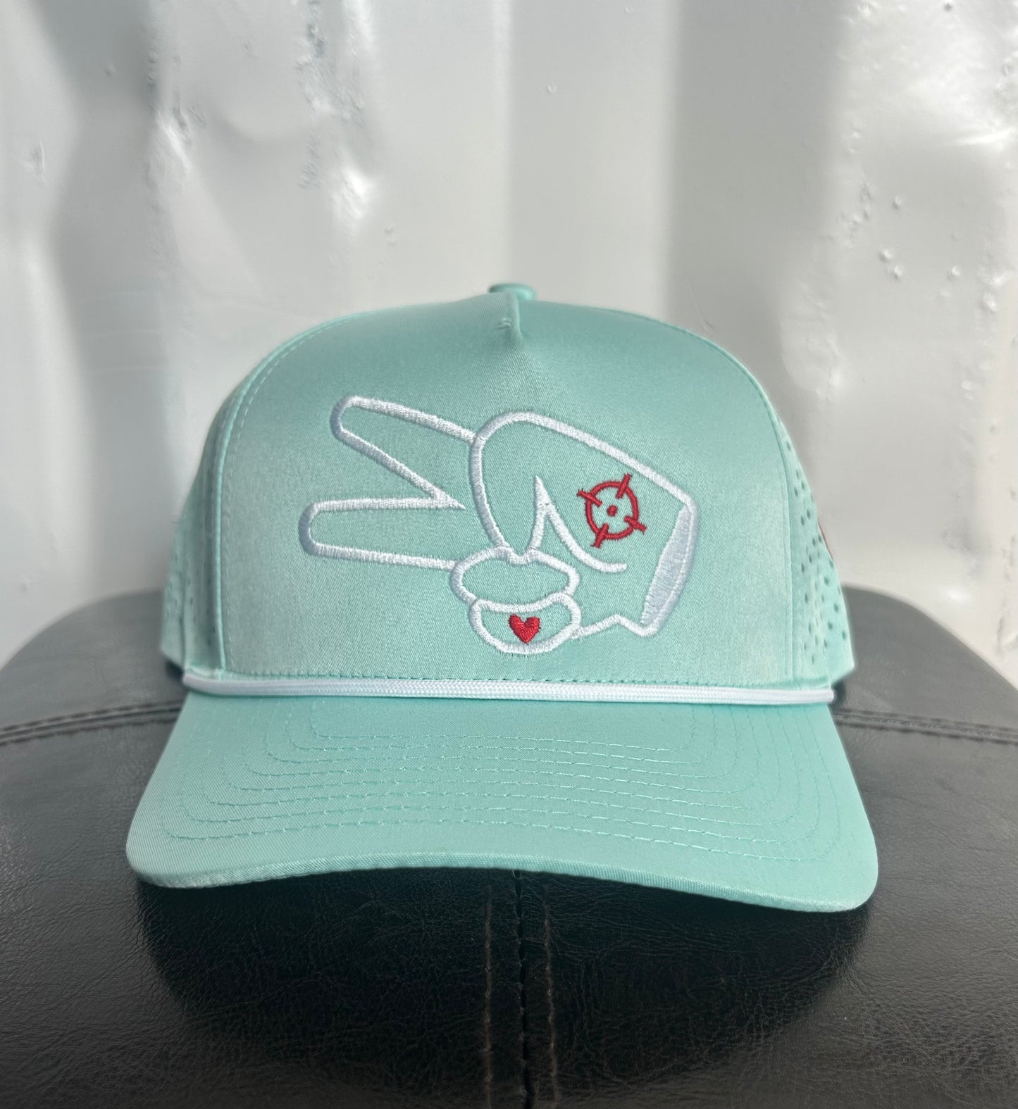 PL Series Hydro Cap-TEAL- WHITE LOGO w/ BOLD style + Rope