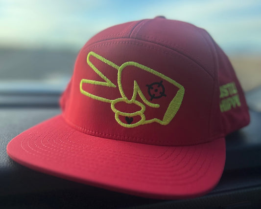 Richardson 169 Hat- SOLID RED- YELLOW LOGO w/ BOLD style