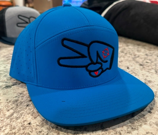 Richardson 169 Hat- SOLID BLUE- BLACK LOGO w/ BOLD style