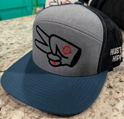 Pacific P787 Hat- GRAY/BLUE/BLACK- BLACK LOGO w/ BOLD style