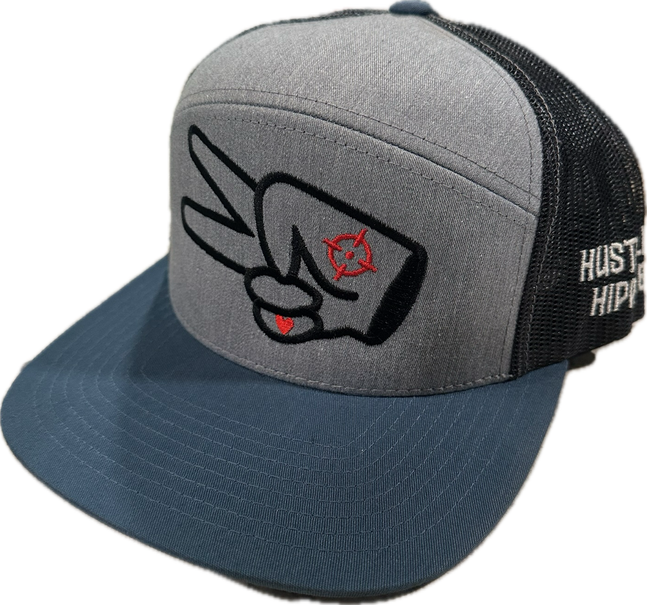 Pacific P787 Hat- GRAY/BLUE/BLACK- BLACK LOGO w/ BOLD style