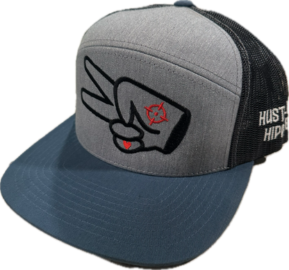 Pacific P787 Hat- GRAY/BLUE/BLACK- BLACK LOGO w/ BOLD style