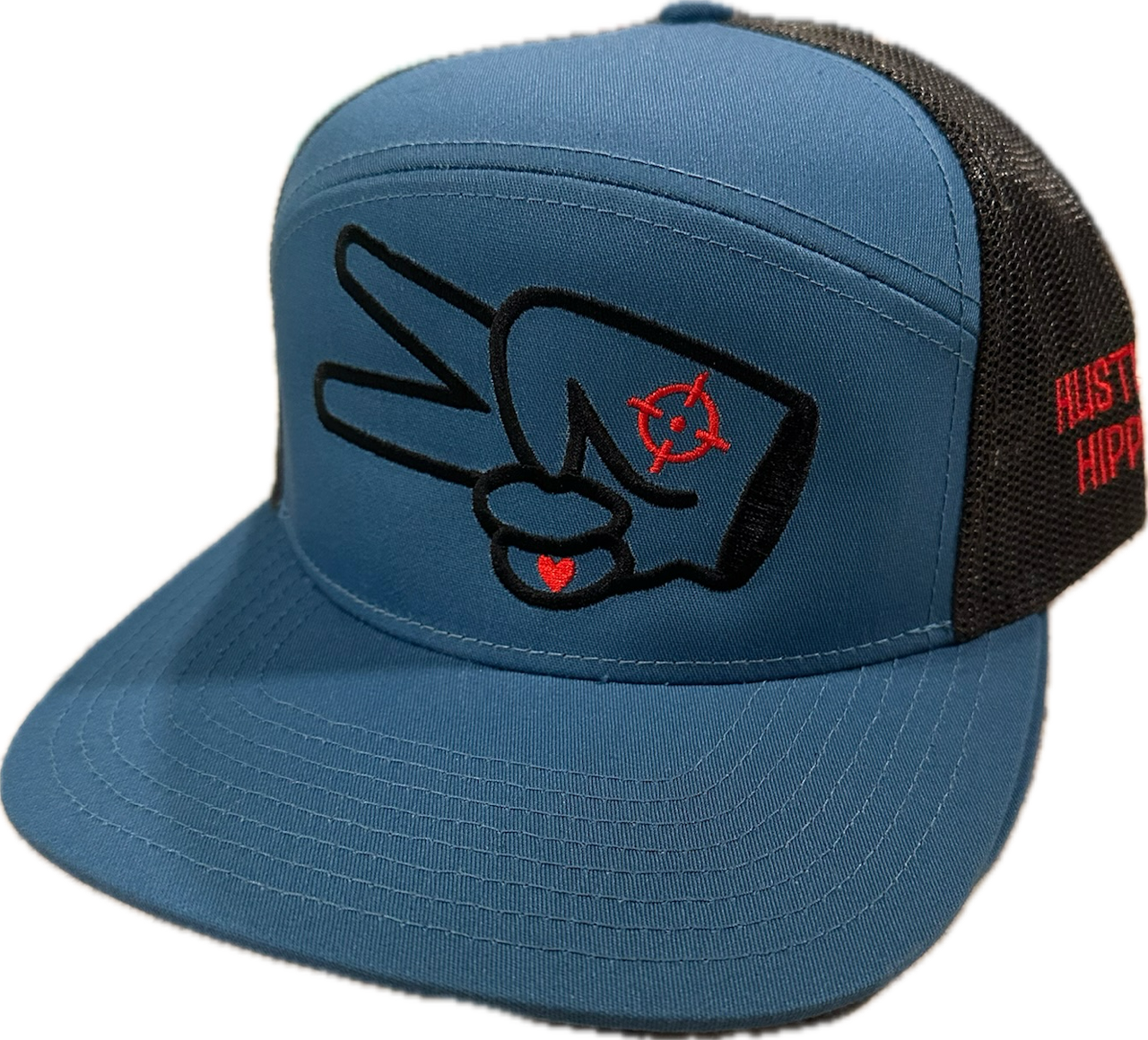 Pacific P787 Hat- BLUE/BLACK- BLACK LOGO w/ BOLD style