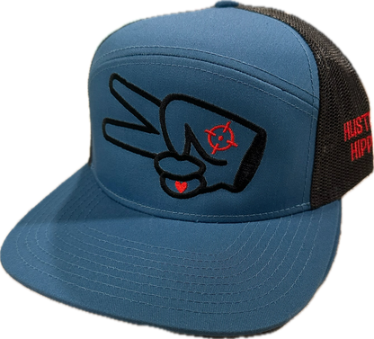 Pacific P787 Hat- BLUE/BLACK- BLACK LOGO w/ BOLD style