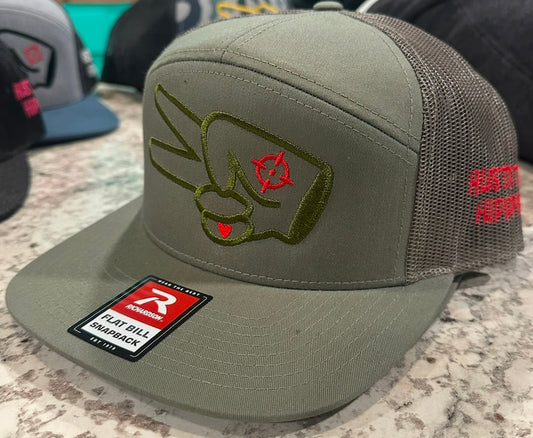 Richardson 168 Hat- HUNTER GREEN- GREEN LOGO w/ BOLD style