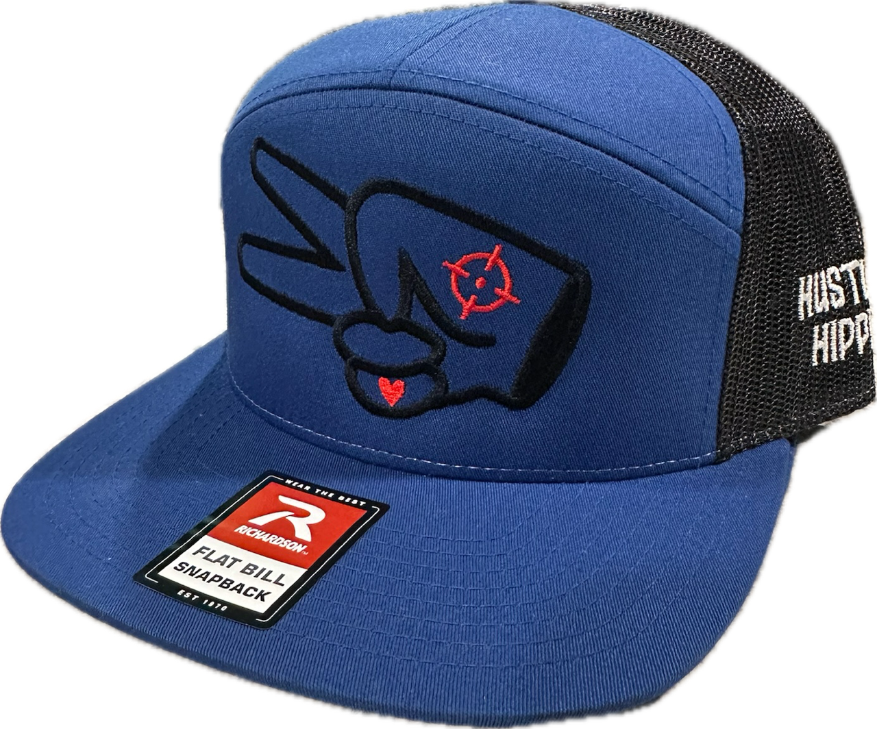 Richardson 168 Hat- BLUE/BLACK- BLACK LOGO w/ BOLD style