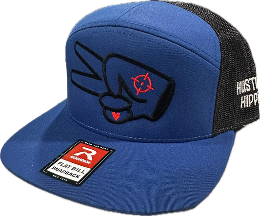 Richardson 168 Hat- BLUE/BLACK- BLACK LOGO w/ BOLD style