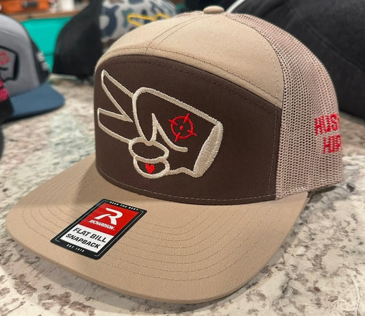 Richardson 168 Hat- BROWN/TAN- TAN LOGO w/ BOLD style