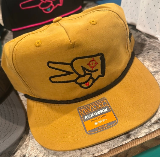 Richardson 256 Hat- MUSTARD YELLOW- BLACK LOGO w/ BOLD style